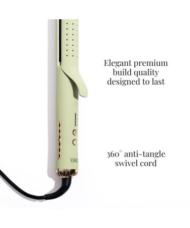 Loulou 2-in-1 Airflow Hair Straightener & Curler | Titanium Plates | Adjustable Heat 330 F-450 F | Cool Shot & 360 Swivel | International Dual Voltage (Sage - Buy Online on GoSupps.com