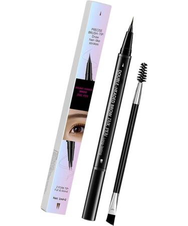 Crayon sourcils portable 2 en 1 - Marron fonc - Cheveux naturels et imperm ables - Finition pour une utilisation quotidienne - Buy Online on GoSupps.com