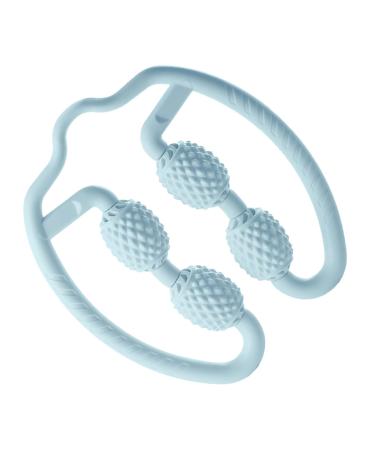 Ciieeo Handing tools 1 piece of yoga massager Hand tools muscle roller stick body massage roller tool shiatsu neck massage device four-wheel leg massage device 25x22x5cm blue