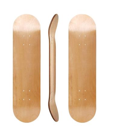MYOYAY 2 Packs Blank Skateboard Decks Natural 7-Layer Maple Double Tail Skateboard Light Decks - Eco Friendly Strong and Sturdy, Great for Replacement and Decorate It Yourself