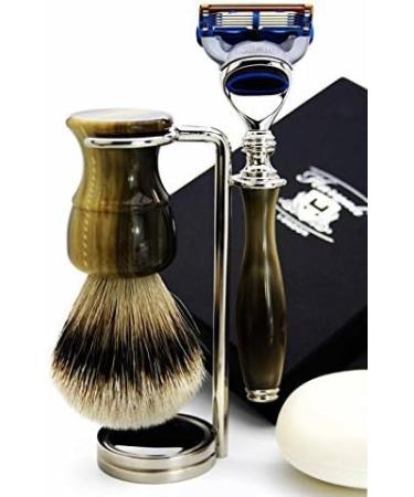 5-Pc Men's Shaving Kit | Safety Razor Badger Hair Brush Soap & Bowl | Perfect Gift for Men - Buy Online on GoSupps.com
