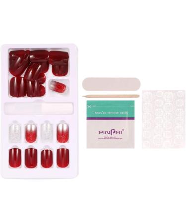 Hugttt 120 Pieces Short False Nails Matte Fake Nails Artificial Nails Tips Press on Nails Full Cover Fingernails Set With Glue and Files Stick 12 Sizes 4 Style - Buy Online on GoSupps.com