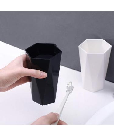 Allinbuy Anti-Slip Toothbrush Cup Holder for Couples - Black Plastic Bathroom Tooth Bowl - Buy Online on GoSupps.com