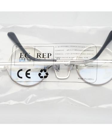 Shop Magimodac Retro Blue Light Filter Reading Glasses - Men's & Women's Mini Metal Computer Glasses | 2.5 Diopter Visual Aid - Buy Online on GoSupps.com