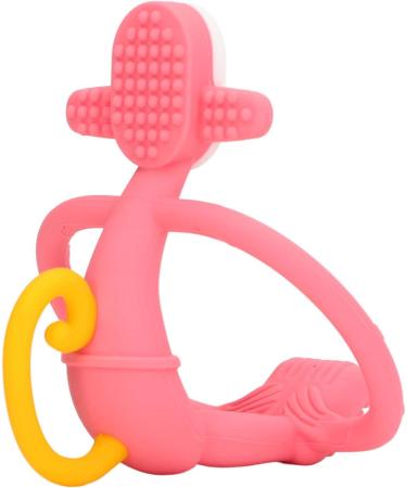 Monkey-shaped Pink Silicone Teething Toys Set for Infants - Food Grade Chew Kit - Buy Online on GoSupps.com