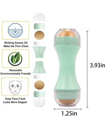 Oil-Absorbing Volcanic Face Roller for Oily Skin Control - Reusable Facial Care Tool (Blue/Pink) - Buy Online on GoSupps.com