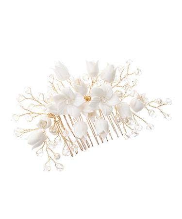 Ipetboom Wedding Hair Comb Bridal Hair Comb Accessories White The Flowers Zinc Alloy Miss Wedding Hair Piece