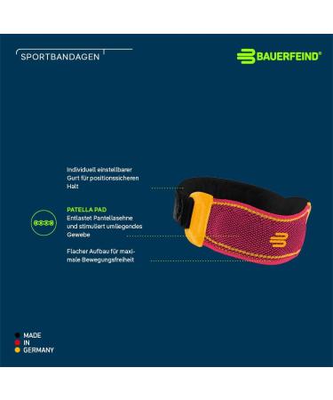 Bauerfeind Unisex Knee Sports Belt - Portable Support for Ball Sports & Athletics | Silicone Ring | Lightweight Pink L - Buy Online on GoSupps.com