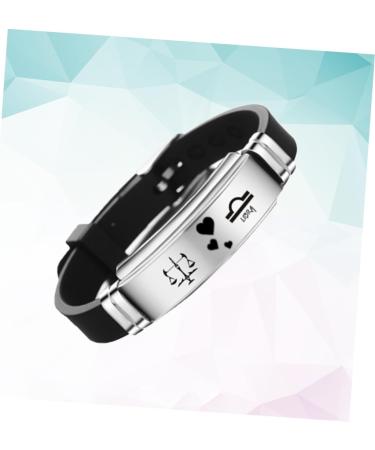 TENDYCOCO Couple Bracelet Stainless Steel Bracelet Twelve Constellations Bracelet Silicone Bracelet Finger Ring Bracelet Bangle Bracelets Bracelet for Couples Lovers Fashion Jewelry - Buy Online on GoSupps.com