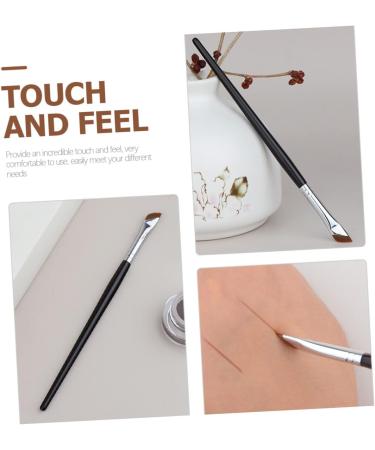 WOONEKY 2pcs Eyebrow Brush Portable Eyeliner Brush Eye Shadow Brush Eyeliner Makeup Brush Makeup Tool Metal - Buy Online on GoSupps.com