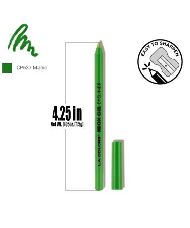L.A. Colors Neon Gel Eyeliner CP637 - Intense Green Long Wear Eye Liner + Free Zipper Bag - Buy Online on GoSupps.com
