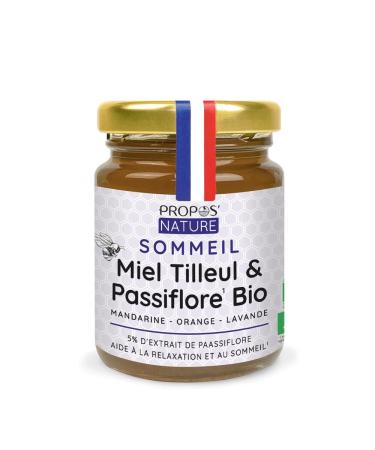 PROPOS'NATURE Organic Sleep Blend - Lime Honey - Passionflower - Lavender and Mandarin Essential Oils - Made in France - 125 g - PROPOS'NAT