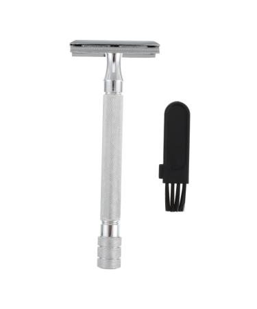 Frcolor manual razor friendly rust -free safety razor Double razor The handle is made of an aluminum alloy old -fashioned white eyebrows trimmer double -edged white 1 piece (1 Pack)