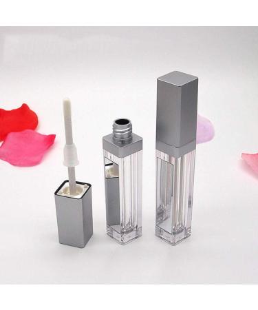 Healthcom 10 Pcs 7.5ml Square Clear Lip Gloss Tubes with Mirror LED Light - Refillable Cosmetic Containers for Women and Girls (Silver) - Buy Online on GoSupps.com