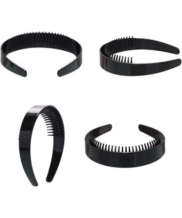 Buy Hetuioiyster Women's Girls 2.5cm Wide Black Plastic Headband with Teeth Comb - DIY Hair Accessories for International Shipping - Buy Online on GoSupps.com