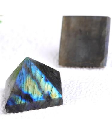 Natural Crystal Rough Natural Labrador Feldspar Crystal Pyramid Rock Specimen Living Room Elongated Stone Ornaments Gifts 1PC - Buy Online on GoSupps.com