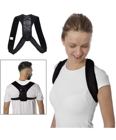 YMGSCC Posture Corrector Adjustable Back Support Belt Spine Back Shoulder Brace Support Belts Adult Invisible Hunchback Belts(A Black M) Medium A Black - Buy Online on GoSupps.com