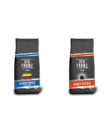 Der-Franz - Colombia Single Origin Coffee UTZ Whole Bean 1000 g & Espresso Coffee UTZ Whole Bean 1000 g