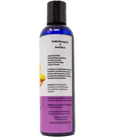 Pineapple Flavored Massage Oil for Couples - Edible & Non-Sticky with Vitamin E, Sweet Almond & Coconut Oil - Natural, Vegan Relaxing Lotion (4 oz) - Buy Online on GoSupps.com