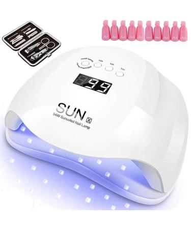 54W Gel UV LED Nail Lamp, Mlfyho Nail Dryers for Gel and Regular Polish Curing Lamp with 36 Dual Light Source LEDs, 4 Timer Setting Gel Nail Polish Kit with UV Light, Professional Polygel Nail Kit