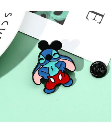 Cartoon Stitch Enamel Pins Set - Anime Merch Brooches Lapel Badges for Fans | 4Pcs Set - Buy Online on GoSupps.com