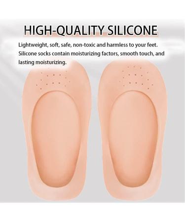 JEWYOCO Moisturizing Socks 3 Pairs Soft Breathable Spa Repairing and Softening Dry Cracked Feet Skins Ventilate style Beige Size 5-9 - Buy Online on GoSupps.com