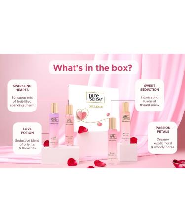Pu'reSen'se Opulence Perfume Gift Set (Hearts + Sweet + Passion + Love) | Birthday Gifts | Long Lasting Luxury Perfume Travel Combo Pack 25x4ml | for Women Wife Girlfriend Sister - Buy Online on GoSupps.com
