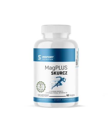 INSPORT Nutrition - MagPLUS Shrinkage - Magnesium Potassium and Vitamin B6-90 Vegetable Capsules - 45 Serving - Pure Composition