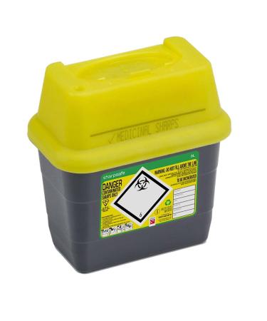 Sharpsafe 3 Litre 5th Generation Yellow/Grey -Sharps Bin Clinical Waste Disposal - Buy Online on GoSupps.com