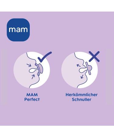 Mam Perfect Schnuller Set of 2 - Healthy Baby Pacifier for 0-6 Months | Sustainable Silicone & Organic Materials | Includes Pacifier Box | B r/Fuchs Design - Buy Online on GoSupps.com