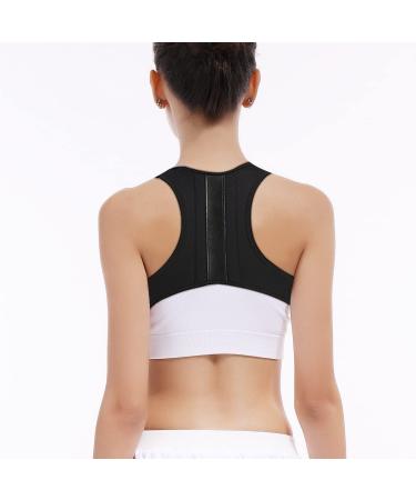 Upgraded version Posture Corrector for Men & Women Adjustable Back Straightener Upper Back Brace for Clavicle Support and Providing Pain Relief From Neck Back & Shoulder Black Small