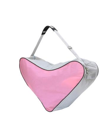 LIOOBO Unisex Ice Skate Bag Mesh Cloth Tote Bag Skating Triangle Shoulder Bag for Roller Skates Inline Skates Pink