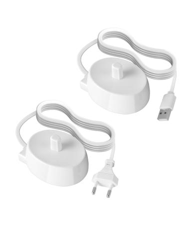 2 pieces of electrical toothbrush charging station compatible with brown USB charger replacement for brown electrical toothbrush charger replacement waterproof loading cable portable chargers
