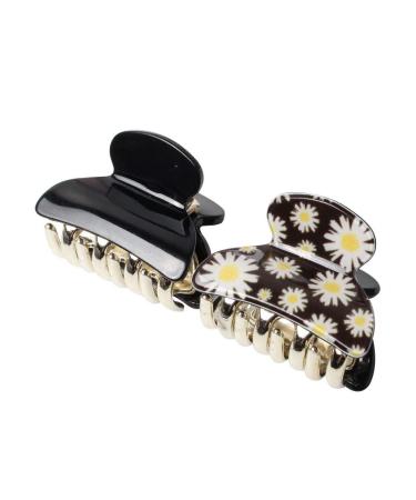 Floral Printed Small Acrylic Hair Claw Clips - Pack of 12 (Color D) - No-Slip Grip for Girls and Women - Buy Online on GoSupps.com