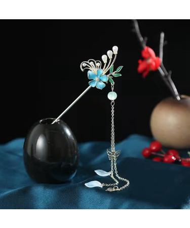 URFEDA Chinese Flower Hair Stick Vintage Hair Sticks Shiny Rhinestone Hair Chopsticks Elegant Hair Stick Hair Accessories Metal Hair Sticks for Decorative Hair Solid Hairstyle for Women Girls - Buy Online on GoSupps.com