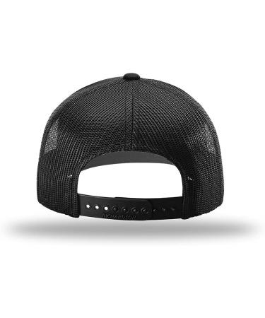 Richardson 112 Black Trucker Hat - Adjustable Snapback Mesh Cap - Buy Online on GoSupps.com