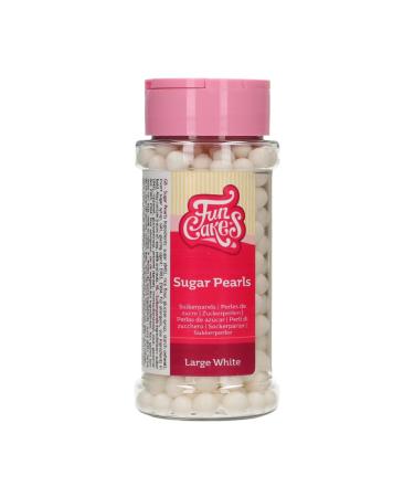 FunCakes Sugar Pearls Large White: Cake Sprinkles Great Taste Perfect for Cake Decorating Edible Sugar Pearls. 70 g.