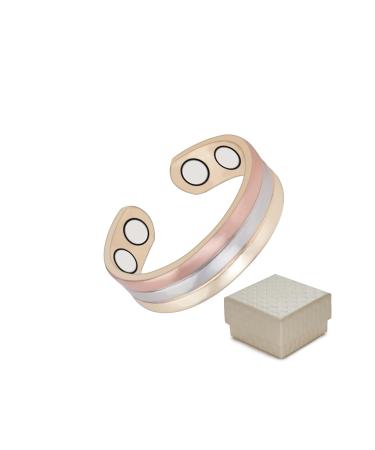 YINOX CPR-0950S-S) Tri Tone Magnetic Copper Ring for Arthritis with Health Healing Magnets Added Cuff Women Men - Buy Online on GoSupps.com