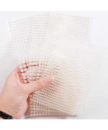 Pearl Rhinestone Stickers for Eyes, Face & Body - 3D Self Adhesive White Pearl Jewels for Makeup, Nails & DIY Crafts - 4 Sheets - Buy Online on GoSupps.com