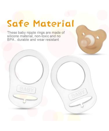 Vicloon Silicone Baby Dummy Pacifier Holder Clip Adapter - 12Pcs Transparent White - Buy Online on GoSupps.com