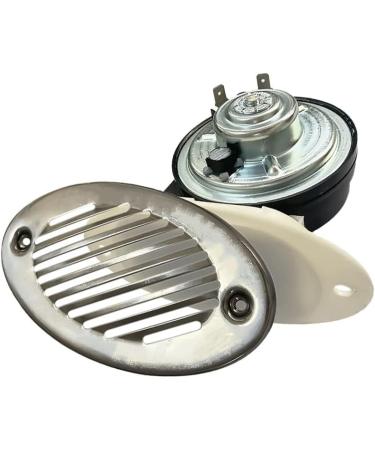 12V Hidden Flush Mount Marine Boat Horn with Mounting Screws - 316 Stainless Steel - Buy Online on GoSupps.com