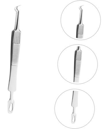 PLAFOPE 6 Pcs Clip Stainless Pimple Remover Blackhead Tweezers Tool Pimple Tools Silver Stainless Steel - Buy Online on GoSupps.com