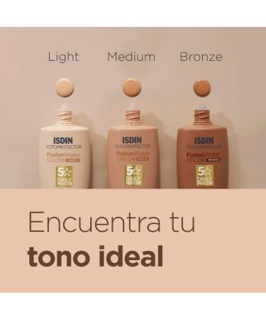 ISDIN Fusion Water Color SPF 50 (Medium) Tinted Sun Cream 50ml | Ultra-Light Formula - Buy Online on GoSupps.com