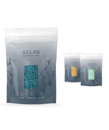 Depilatory wax spaces 1 kg of selas.To choose from: hair removal without stripes for all areas and skin types especially for sensitive skin.(Blue)