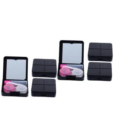 Gatuida 6 sentences contact lens container carrying bag Local storage case Systemable lens container travel case for contact lenses Small bracket Accompanying box storage box travel pp blackx2st 6.5x6.5x2cmx2pcs