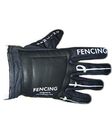 Fencing Washable Glove with Black Palm and "FENCING" Printed on Back of Hand Medium Right
