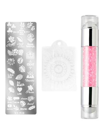 nail printing template Nail Printing Tool Nail Polish Pattern Making Aids Nails Seal Mold Nail Stamp Plate Pink