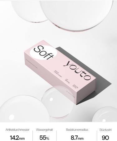 Buy YouTo Daily Soft Contact Lenses - 90 Pieces UV Protection High Comfort BC 8.7 mm DIA 14.2 mm -8.00 Diopters - International Shipping Available - Buy Online on GoSupps.com