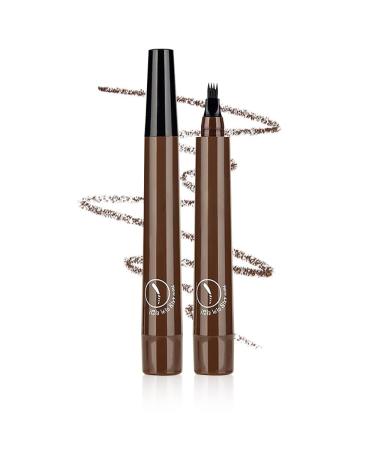 New Magic Eyebrow Pencil 3D Waterproof Microblading Eyebrow Pencil Contouring Pen 4 Tipped Precise Brow Pen Fine Stroke Microblading Eyebrow Pencil Creates Natural Makeup Effect (Dark Brown)
