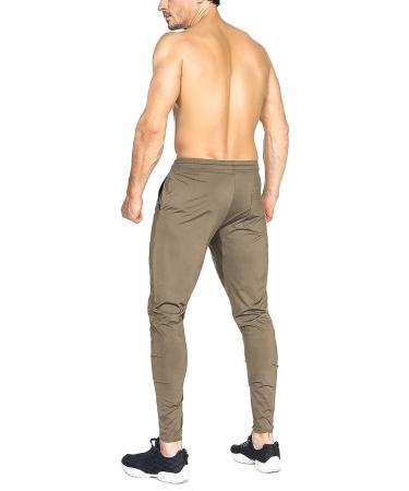 BROKIG Men's Lightweight Gym Jogger Pants - X-Large Beige | Workout Sweatpants with Zip Pocket - Buy Online on GoSupps.com